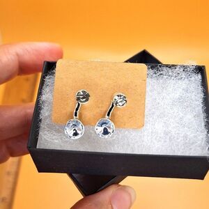 2 in 1 stud dangle earrings simple minimalist jewelry